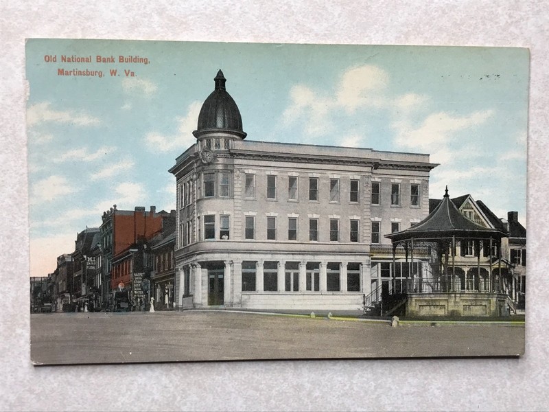 P652 Vintage Postcard Old National Bank Bldg, Martinsburg West Virginia WV