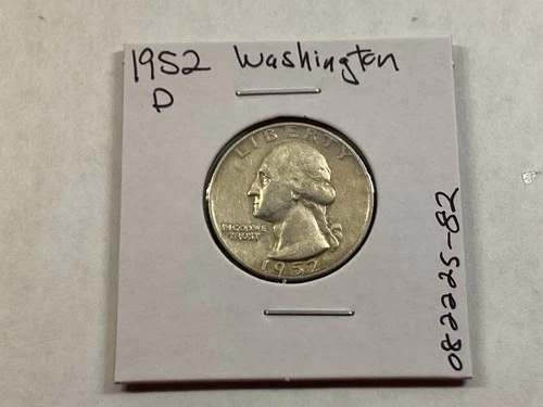 1952 D Washington 90% Silver Quarter in Very Fine Condition 082225 82d