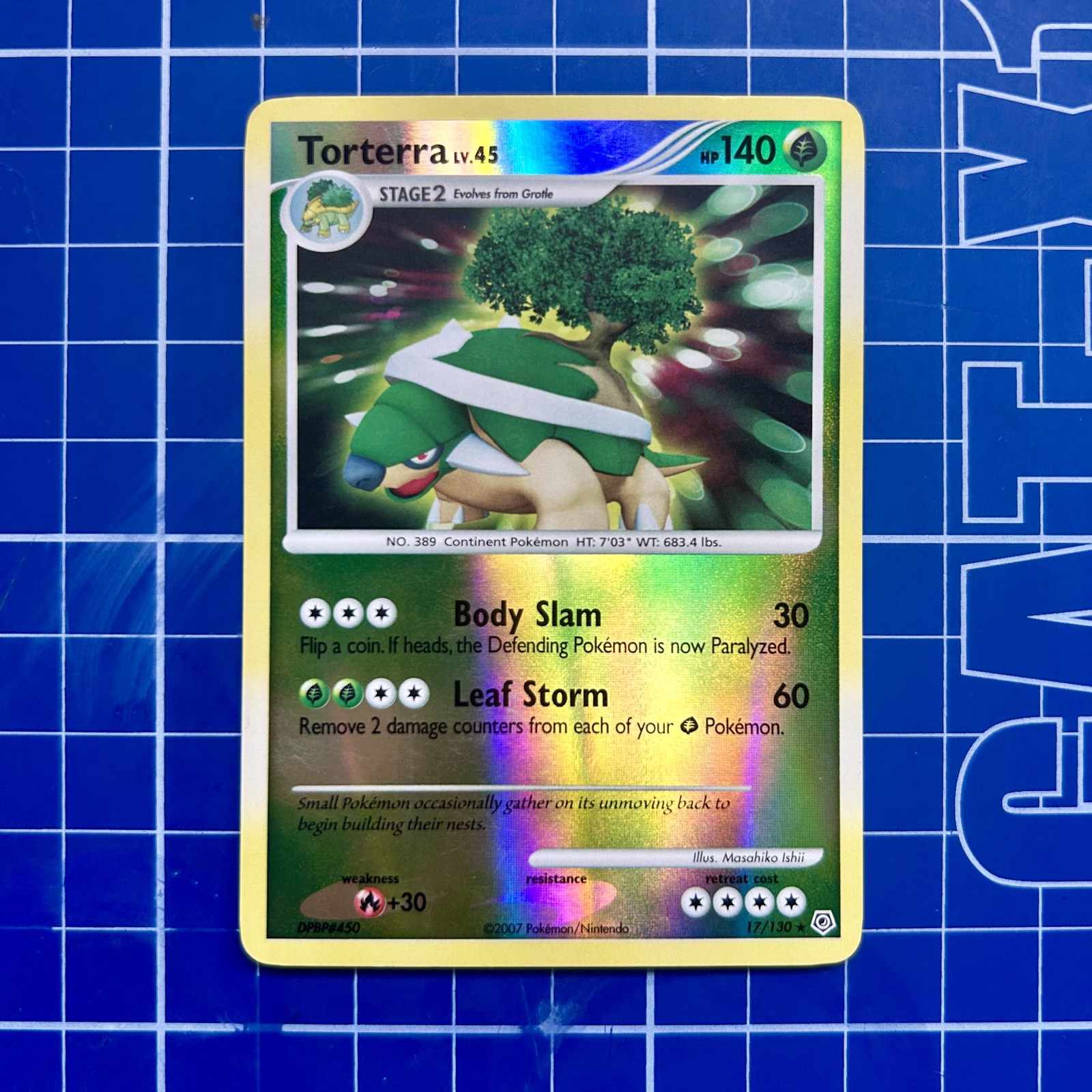 2007 Torterra 17/130 Pokémon Diamond and Pearl Reverse Holo LP