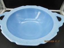 Vintage Jeannette Cherry Blossom Delphite Opaque Blue 11" Handled Bowl