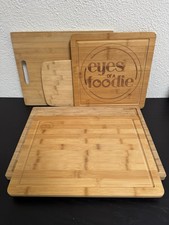 5 Pc Bamboo Wood Cutting Board Lot Serving Charcuterie Kitchen Boards