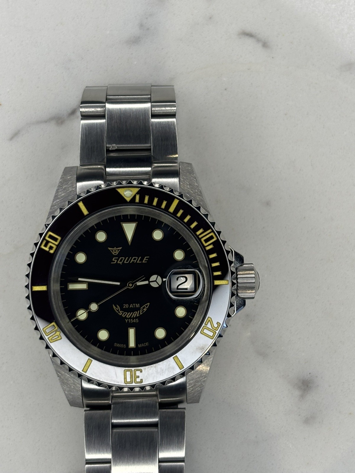 Squale 20 Atmos Classic Automatic Watch.  Heritage Mk 2.  Root beer bezel 