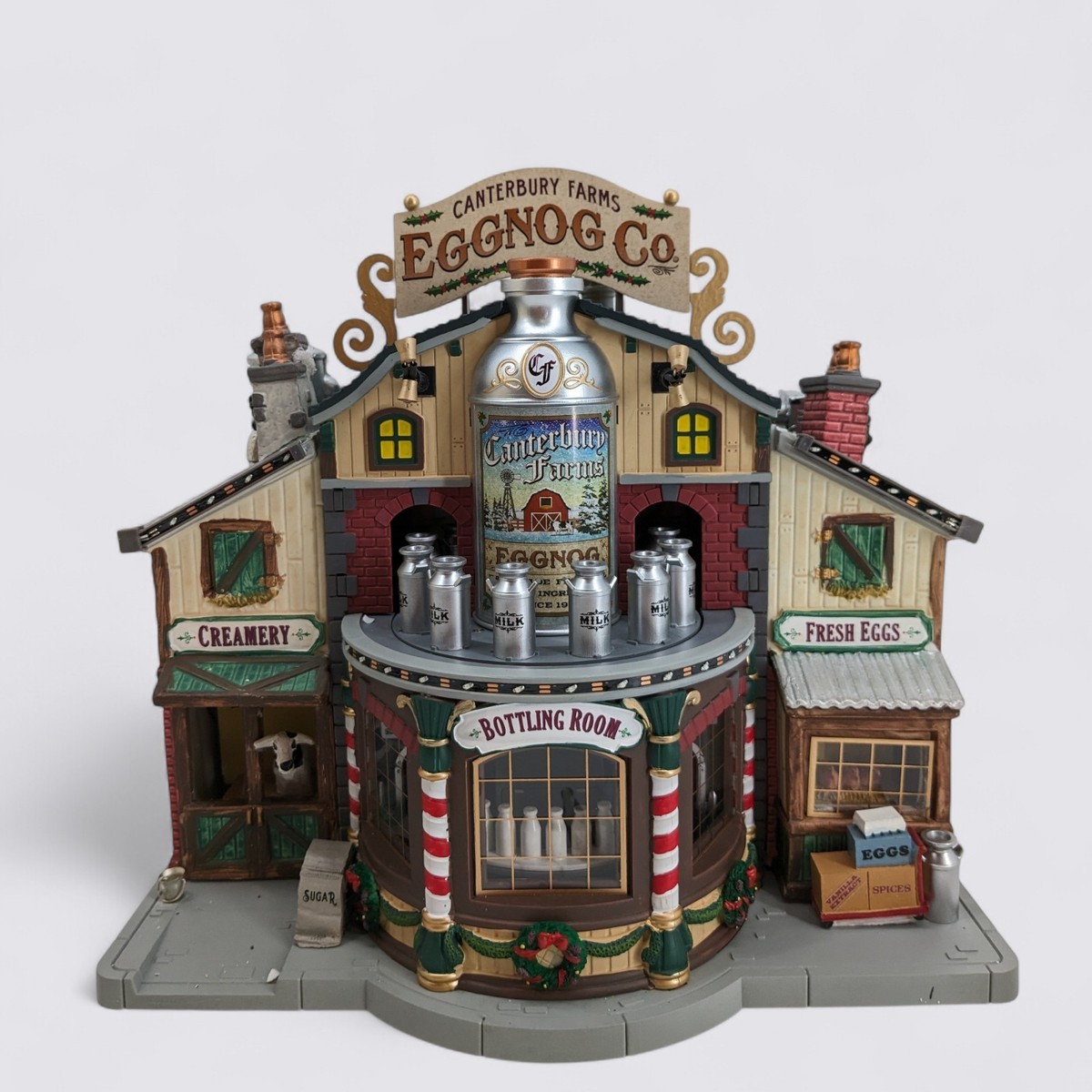 Lemax Canterbury Farms Eggnog Factory Harvest Crossing Sights