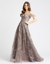 Mac Duggal 20287 Long Beaded A Line Formal Prom Dress Vintage Lilac $598 NWT 10