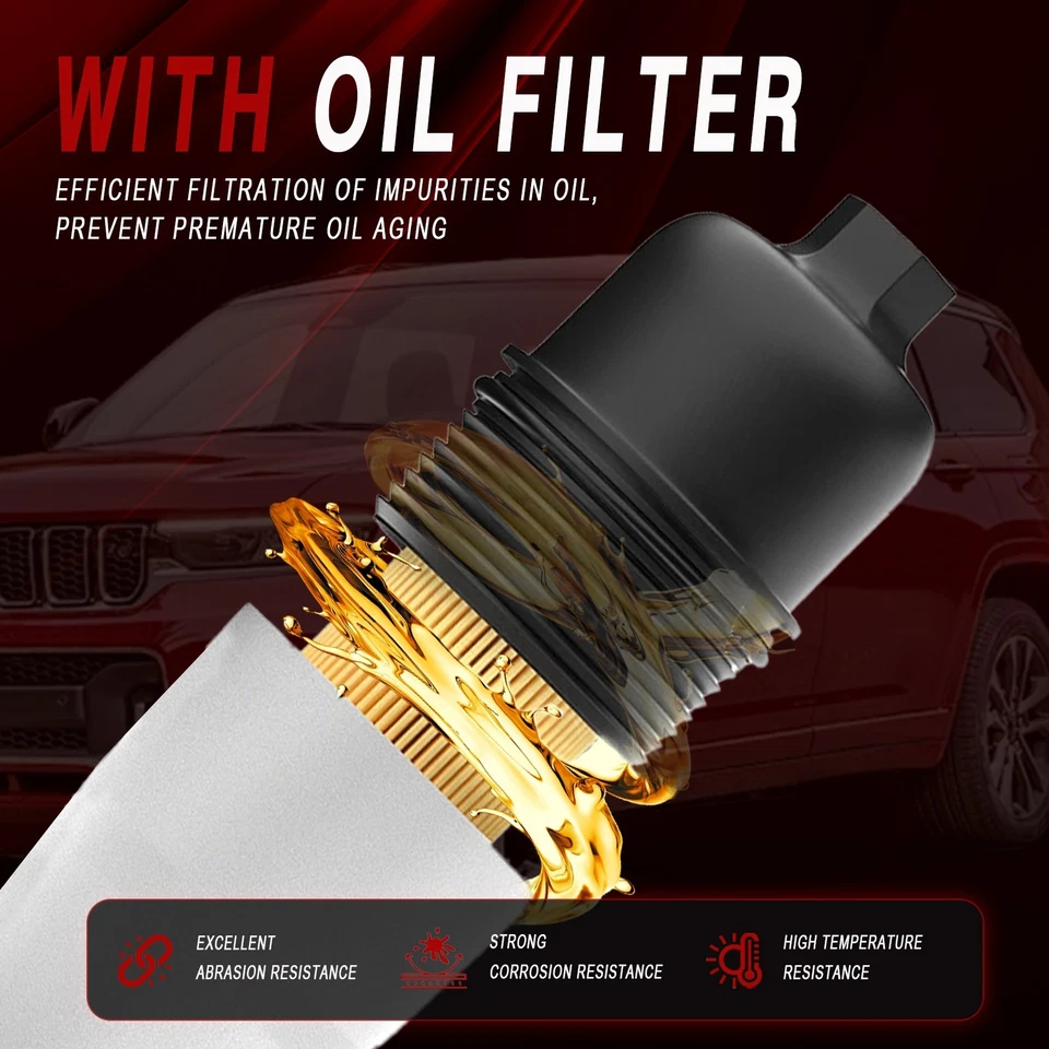 Carcasa de filtro de enfriador de aceite de motor de aluminio para Dodge Jeep Chrysler Ram 3,6 L 11-23 Foto 3 de 4