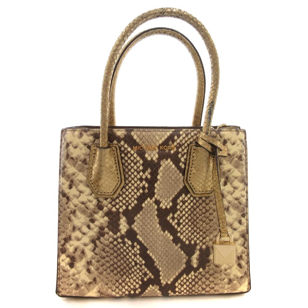 Michael Kors Handbag Python Embossed Leather Beig… - image 1