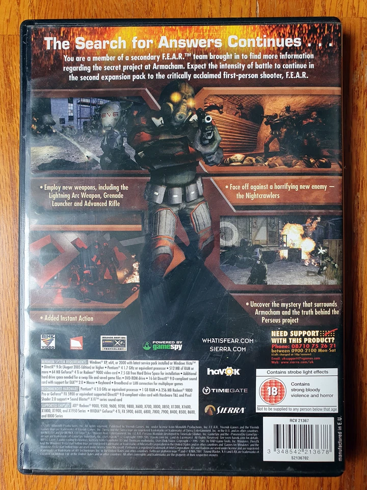 FEAR: PERSEUS MANDATE + Demo - PC DVD-ROM FPS Shooter Video Game 3348542213678 - Image 2 of 4