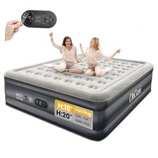 Cal King Air Mattress with Built in Pump, 18" Tall Inflatable Blow Up Bed,