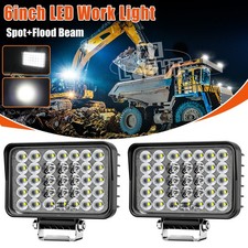 2PCS New 6 Inch Led Work Light for Truck 110W 8000Lumens Spot Flood Light Off
