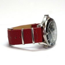 Cinturino orologio in pelle PU rosso NATO 20 mm per Seamaster e Speedmater OMEGA