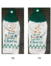 St. Patrick's Day Shamrock Cotton Kitchen Towels Set, 2pcs, Handmade