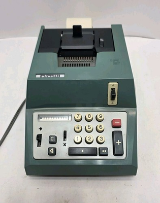 #ad #ad Vintage OLIVETTI Summa Quanta 20 Adding Machine with Cover *Tested Working Cond. $34.88