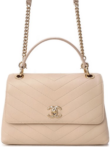 CHANEL V-Stitch Small Top Handle Flap Bag A57147 2WAY Bag #076