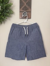 Tommy Bahama Boys Size M 7/8 Blue Cotton Shorts Drawstring Waist 6" Inseam