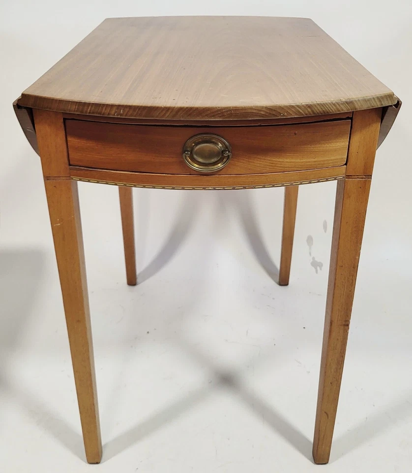 Antigua MESA PEMBROKE HOJA GOTA de bronce con incrustaciones de caoba inglesa americana del siglo XX Foto 2 de 4