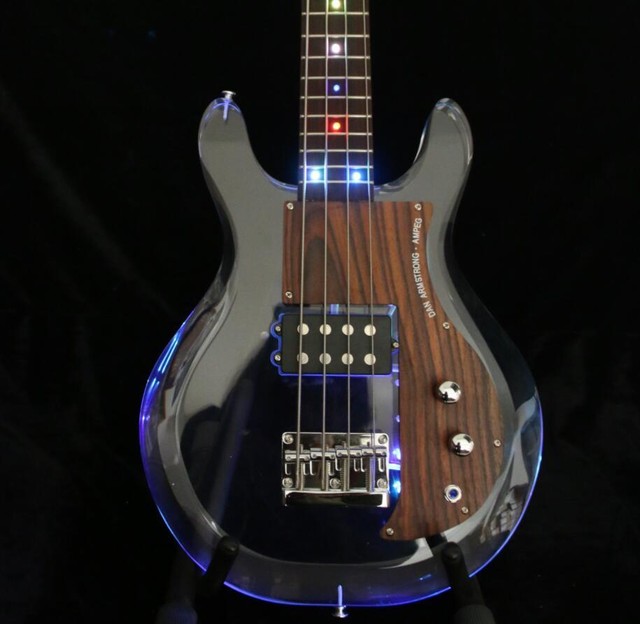 NEW Flash LED Light Electric Bass Guitar Dan Bass Guitar Acrylic Body