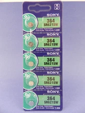 Sony 364  SR621SW  Watch Battery  5Pcs