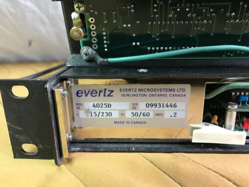 Evertz 4025 Film Footage Encoder 4025D Video Editing Production w/ Rack Ears - Picture 10 of 12