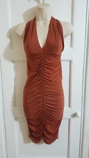 Pretty Little Thing Brown Halter Dress