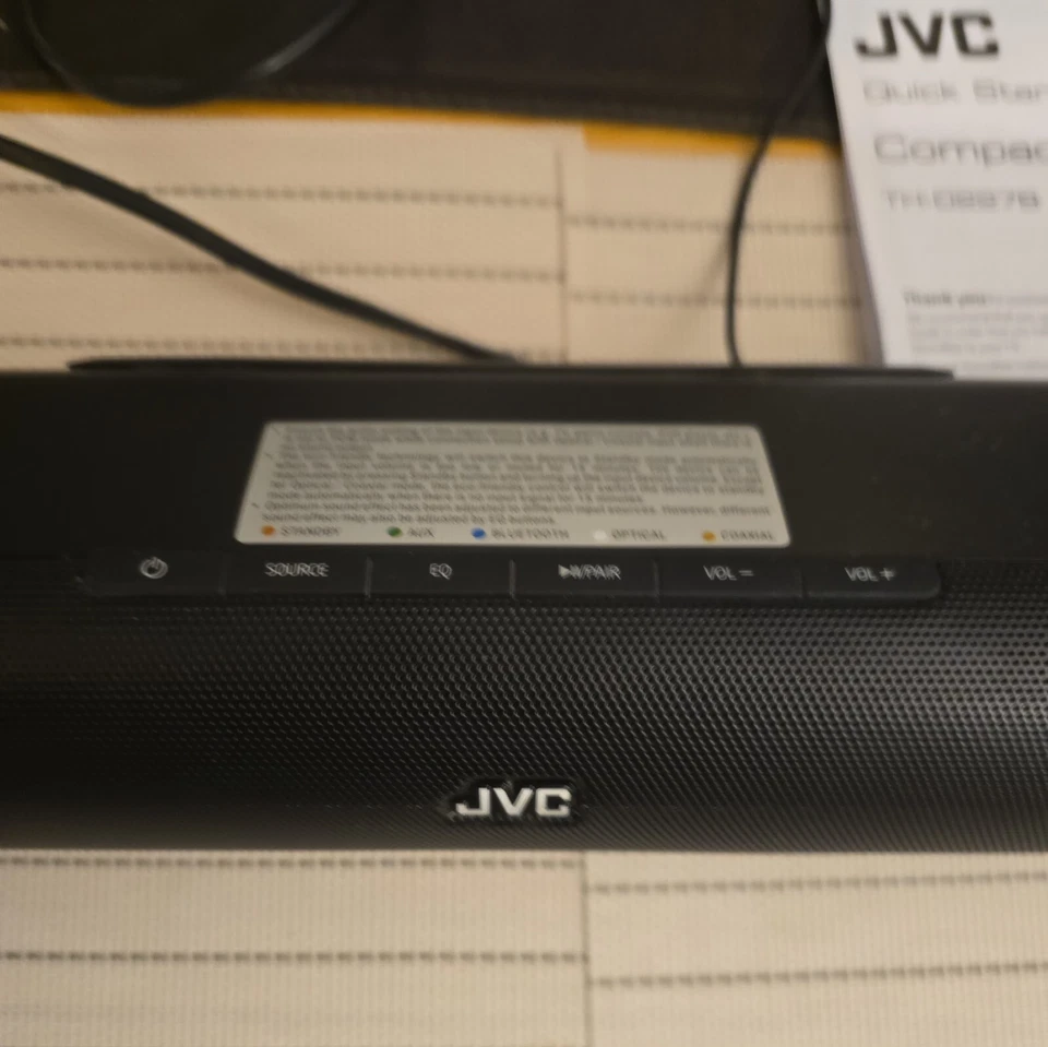 JVC Mini Compact Soundbar TH-D227B 30W No Remote - Image 4 of 4