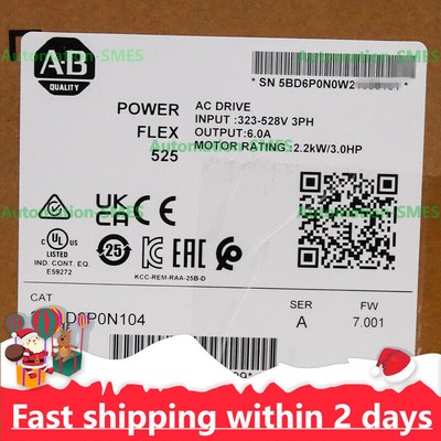 2023 New Sealed Genuine 25B-D6P0N104 /A PowerFlex 525 2.2kW 3Hp AC Drive