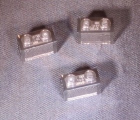 Lego 1x2 Transparent Grey Bricks (50 pieces)