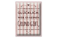 Blechschild Spruch 30X40 Cm Heute Bin Ich GlüCklich Deko Schild