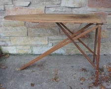 Vintage Wood Ironing Board Display Table Repurpose Farmhouse Decor Full-Size
