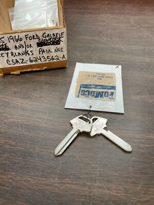 1965 1966 FORD GALAXIE TRUNK AND OR GLOVEBOX KEY BLANK PAIR NOS FOMOCO 222