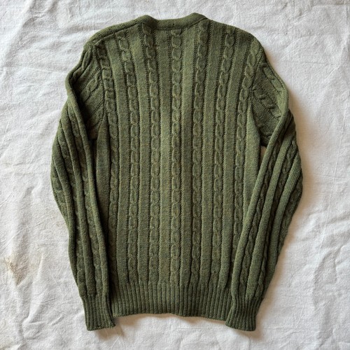 Vintage 60s Jantzen Country Squire Wool Knit Cardigan Olive Sweater Medium - 第 5/5 張圖片
