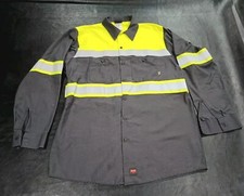 Red Kap Hi-Visibility Long Sleeve Color Block Ripstop Work Shirt - Type O,