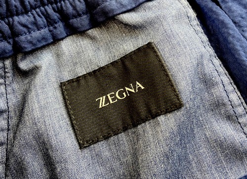 ZZEGNA Z ZEGNA Dark Blue Seersucker Stretch Cotton Shorts RRP: £295.00 - Picture 6 of 8