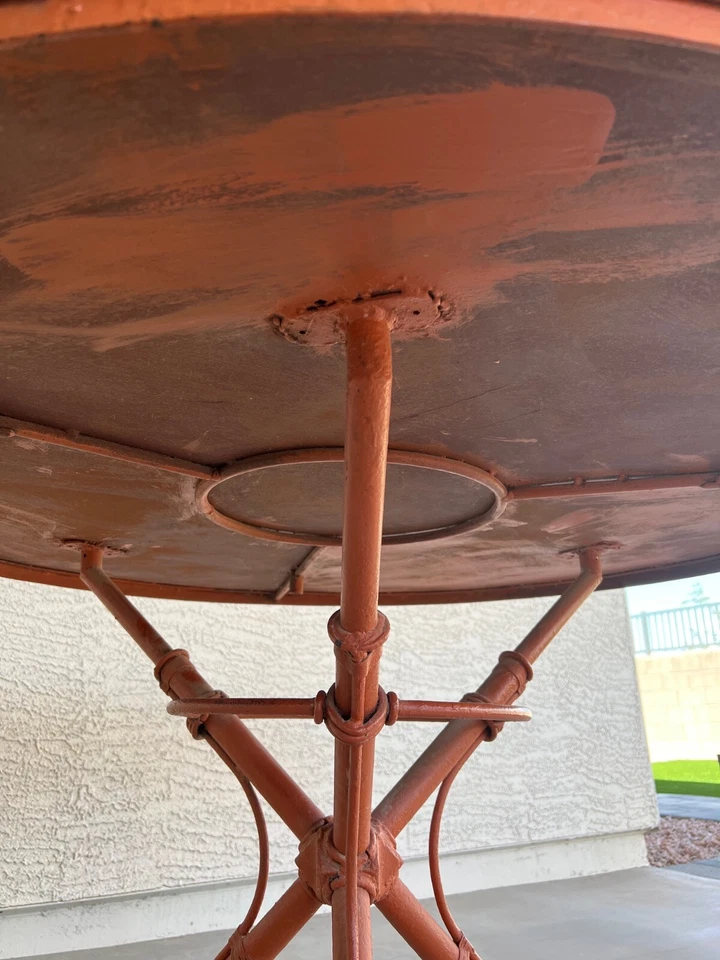 Lovely Talavera Round Dining Table 48” Top Colored Tile Incased in Painted Metal - Image 4 of 4