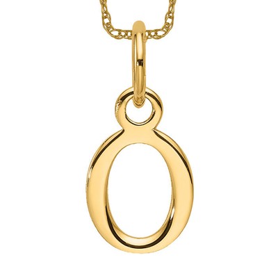 Halskette 14 Karat massiv Gelbgold Buchstabe o Initialen