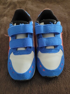 Kinderschuhe,Puma Cabana Racer,Farbe:White-Cherry Tomato,Klettverschluss,Leicht 