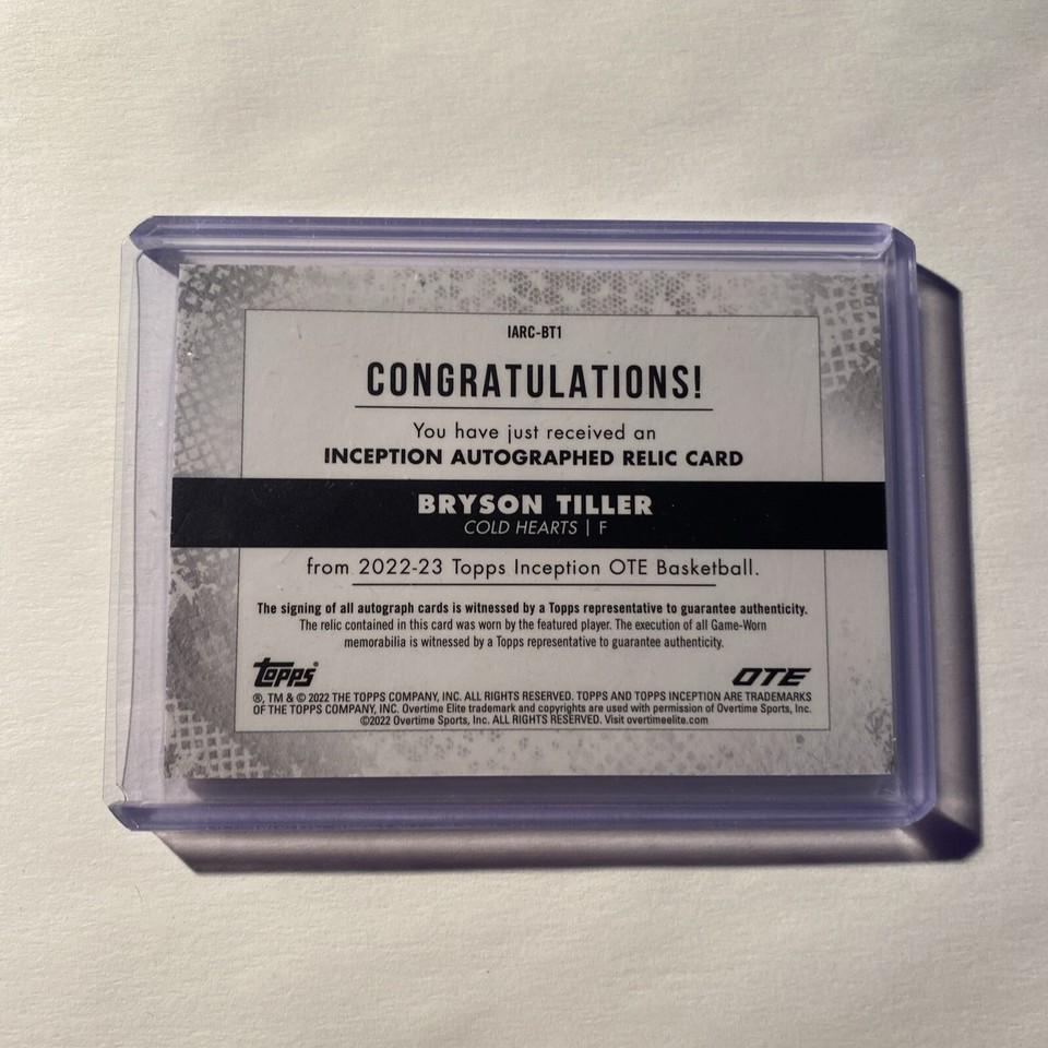 2022 Topps OTE Inception Bryson Tiller pink RPA /30!! eBay