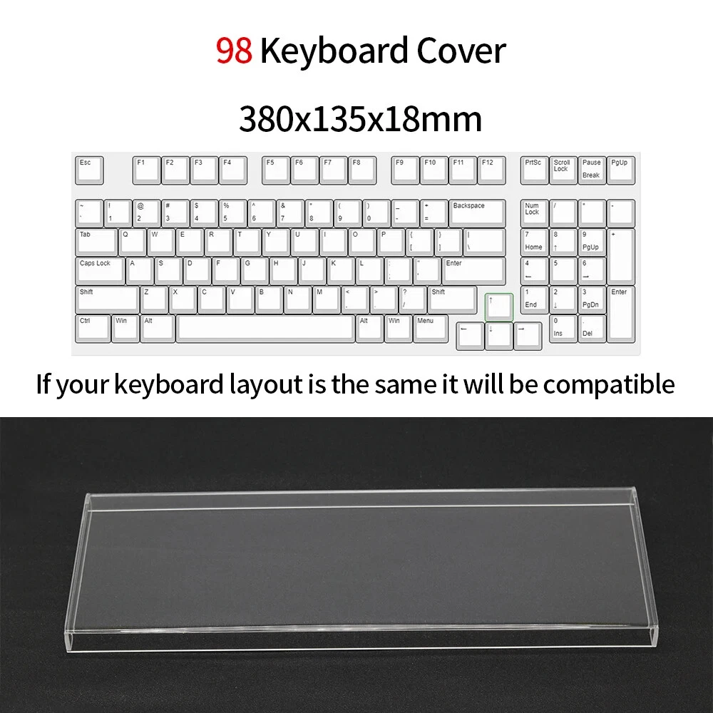 Acrylic Mechanical Keyboard Dust Cover Waterproof for 65% 75% Keyboards