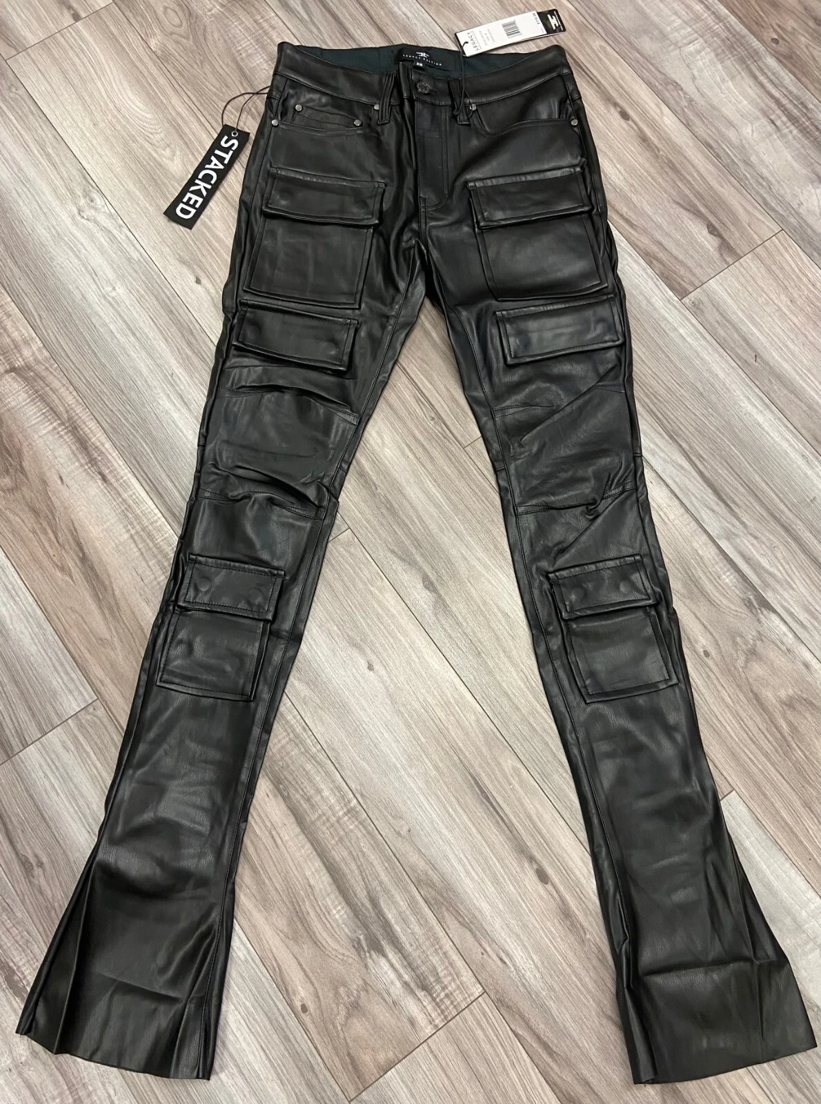 JORDAN CRAIG ROSS STACKED "THRILLER" CARGO PANTS (BLACK)