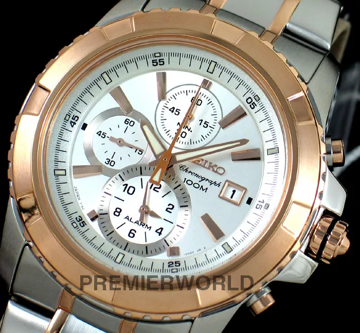 Lord Alarm Chronograph SNAE08 Rose Gold Tone 100m Watch Japan | eBay