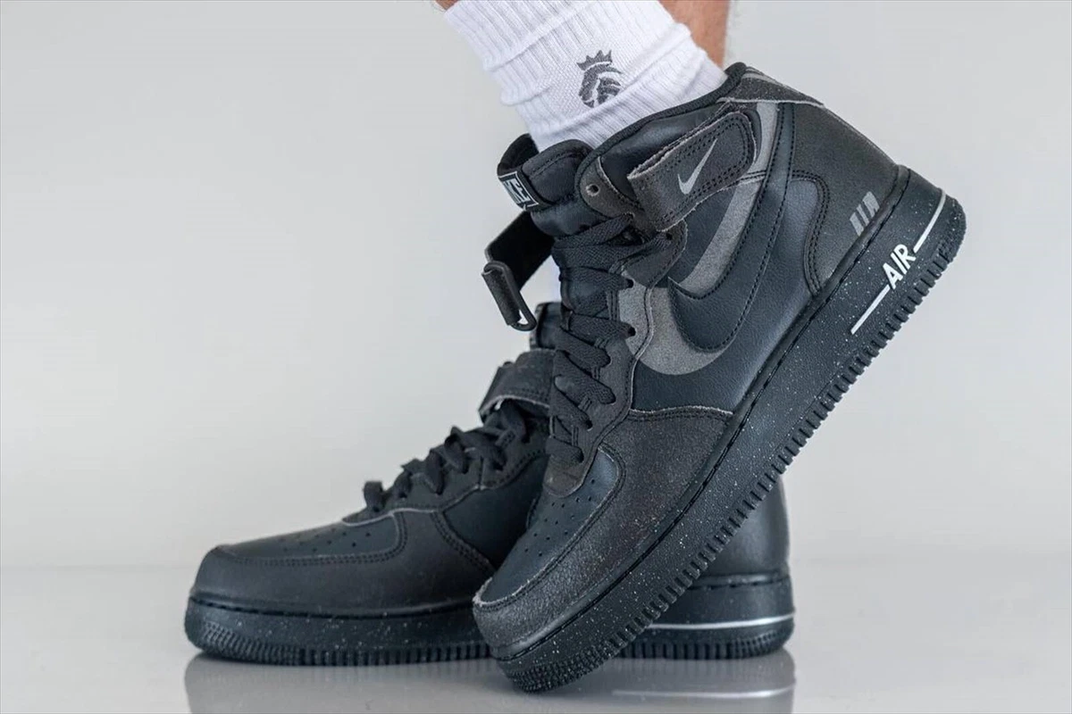 Nike Air Force 1 Mid '07 Halloween BLACK LIGHT SMOKE GREY DQ7666-001 US 9