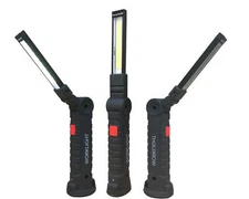 Fold LED Flashlight Rechargeable Worklight Magnet Hook Safe Emergency Camp HVAC