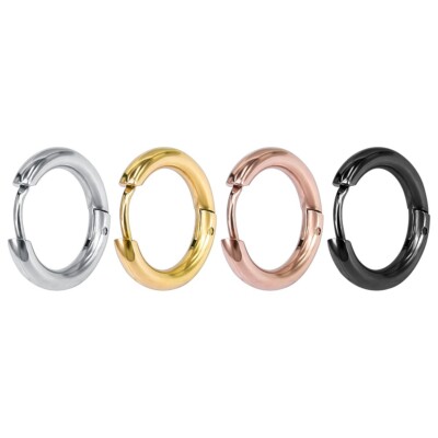 1 Pair Simple Stainless Steel Hoop Earrings 8-20mm Huggie Earring Body Jewelry