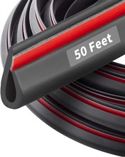 50 Feet Rubber Edge Trim Seal Strip, BISOTHAI Self-Adhesive Rubber U Channel