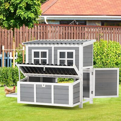 #ad Wooden Chicken Coop 40quot; for 4 6 Chickens with 3 Lockable Nesting Boxes Hutch $169.99