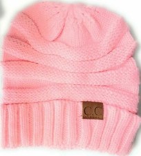 Winter Beanie Knit Thick Cap Hat Unisex Men  Women Solid Color Pink