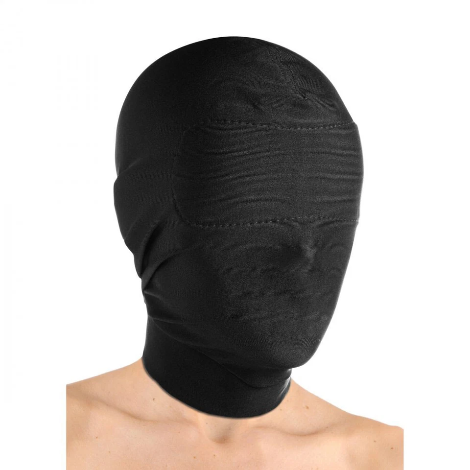 Dehnbare Stoff Kopfmaske ohne Öffnungen Maske Full Face Hood Spandex Schwarz