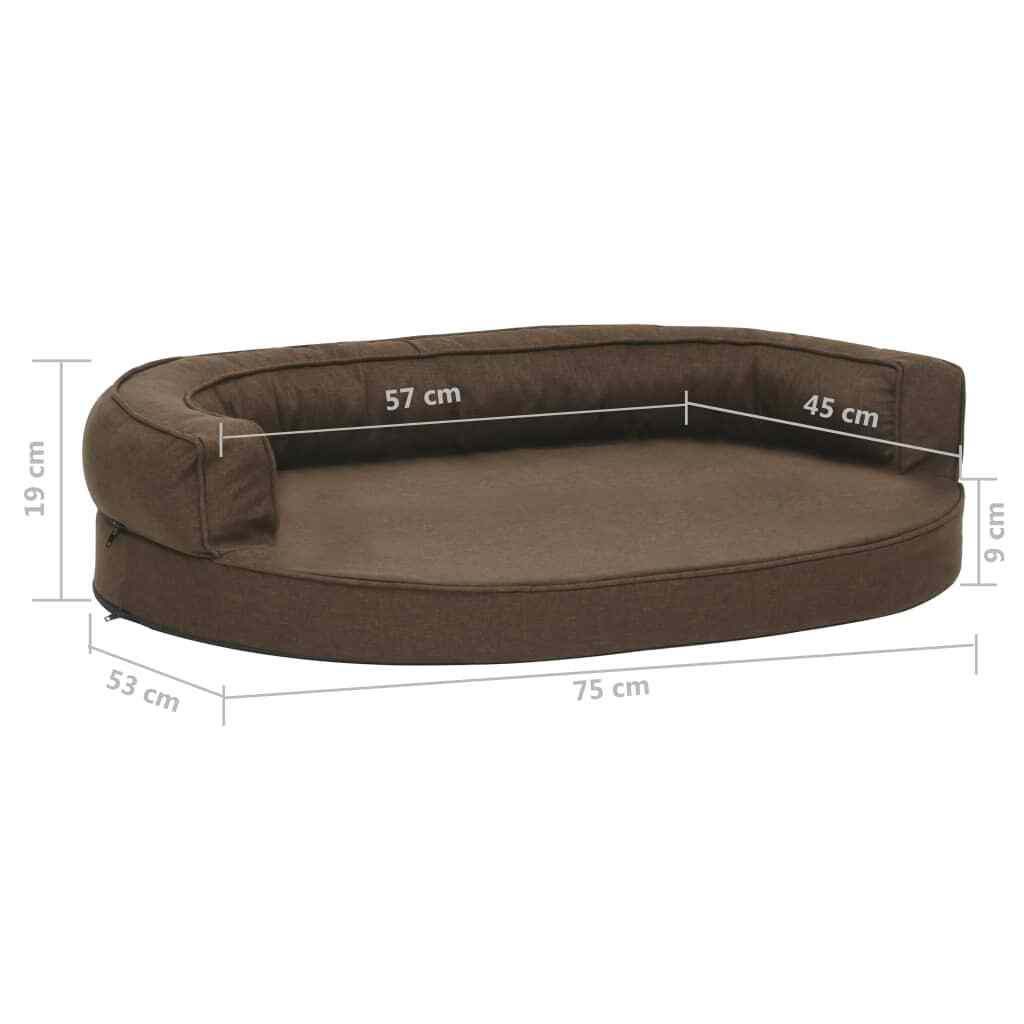 Ergonomic Dog Bed Mattress 75x53 cm Linen Look BrownBLW eBay