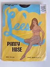 NEW VINTAGE LEE S NYLON SHEER PANTY HOSE JET BLACK SMALL USA VTG LINGERIE USA