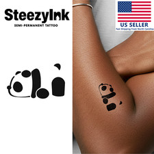 SteezyInk temporary tattoo Cozy Panda last upto 2 weeks 2 x 2 inch
