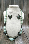 * Silver Snow Jade 25" Necklace with Butterfly Earrings 99.4g — photo 1